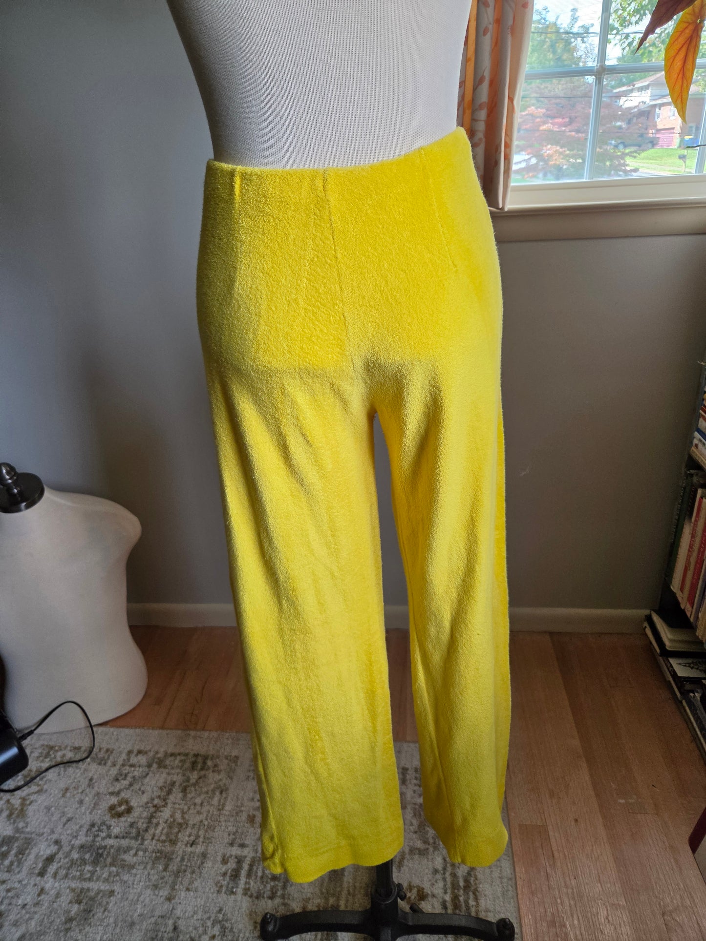 Vintage Yellow Terry Cloth Pants from the 1970s