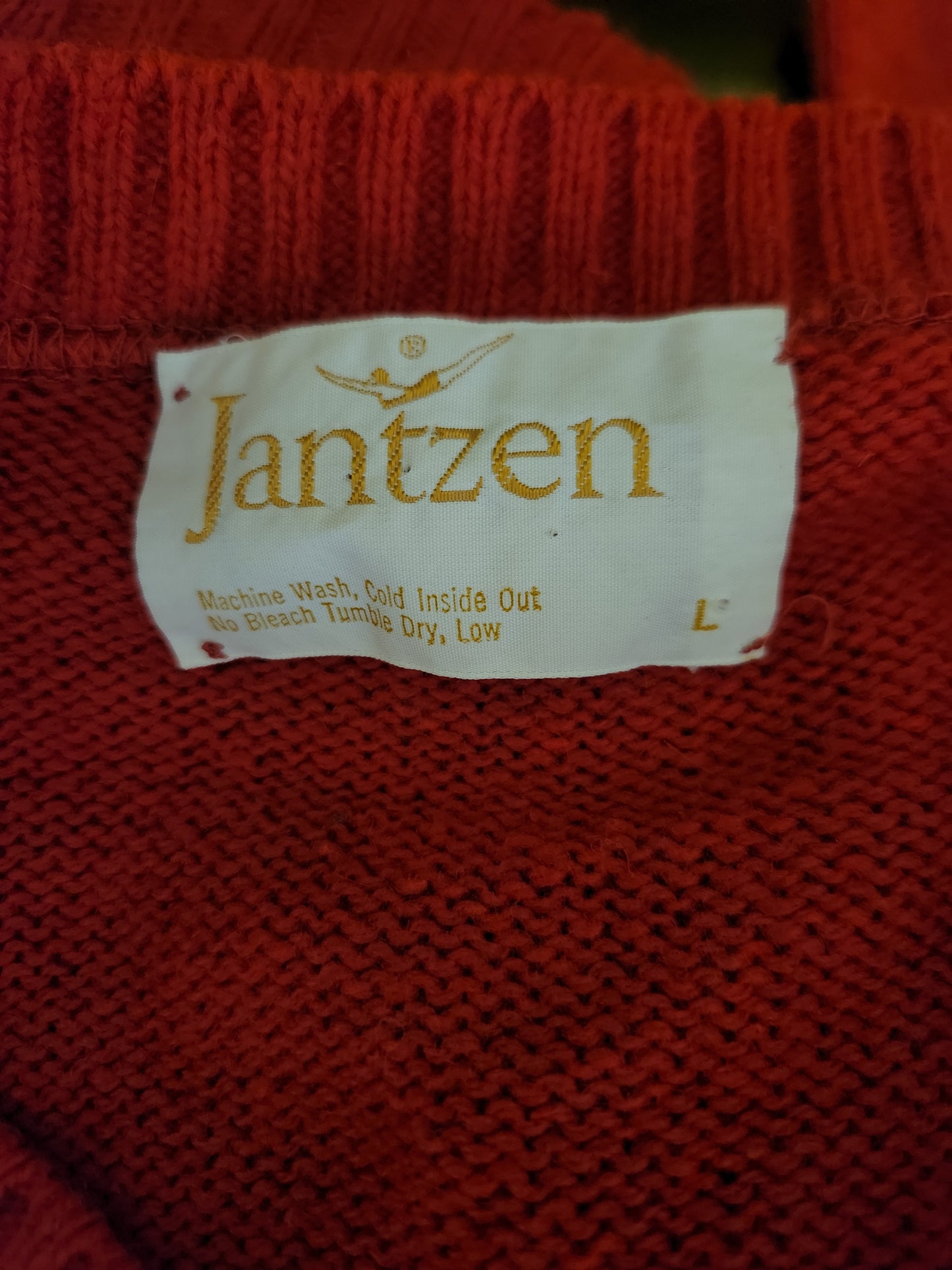 Vintage Monogrammed Red Sweater by Jantzen