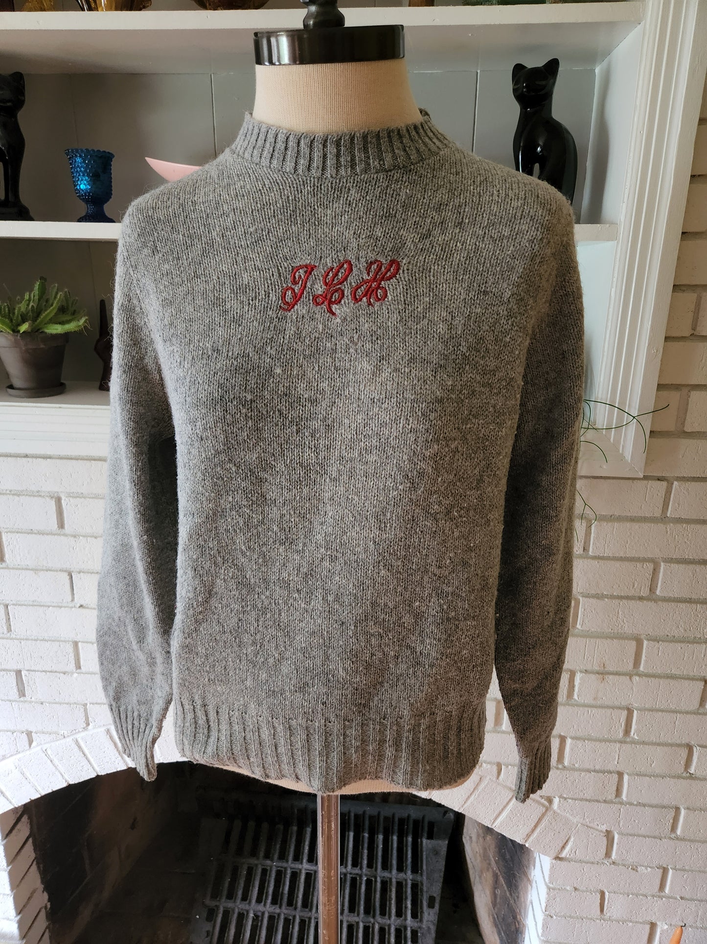 Vintage Monogrammed Gray Sweater by Jantzen