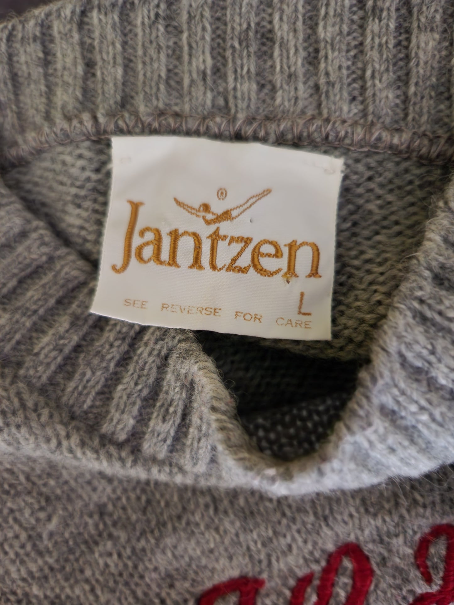Vintage Monogrammed Gray Sweater by Jantzen