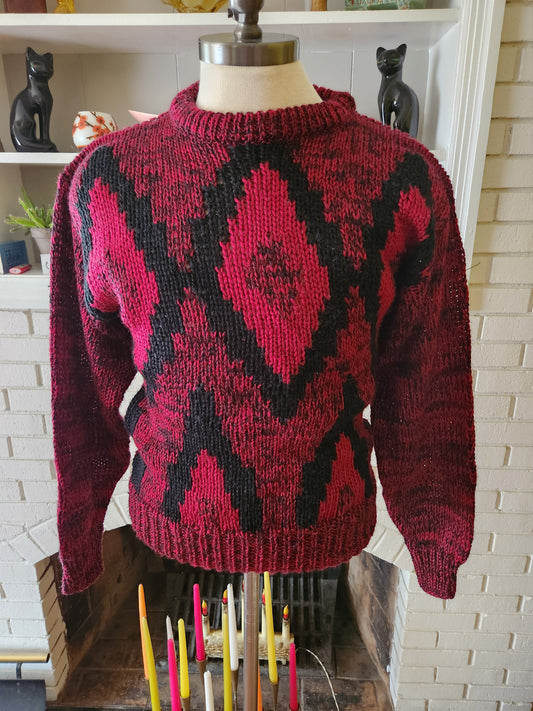 Vintage Red and Black Sweater by Forte
