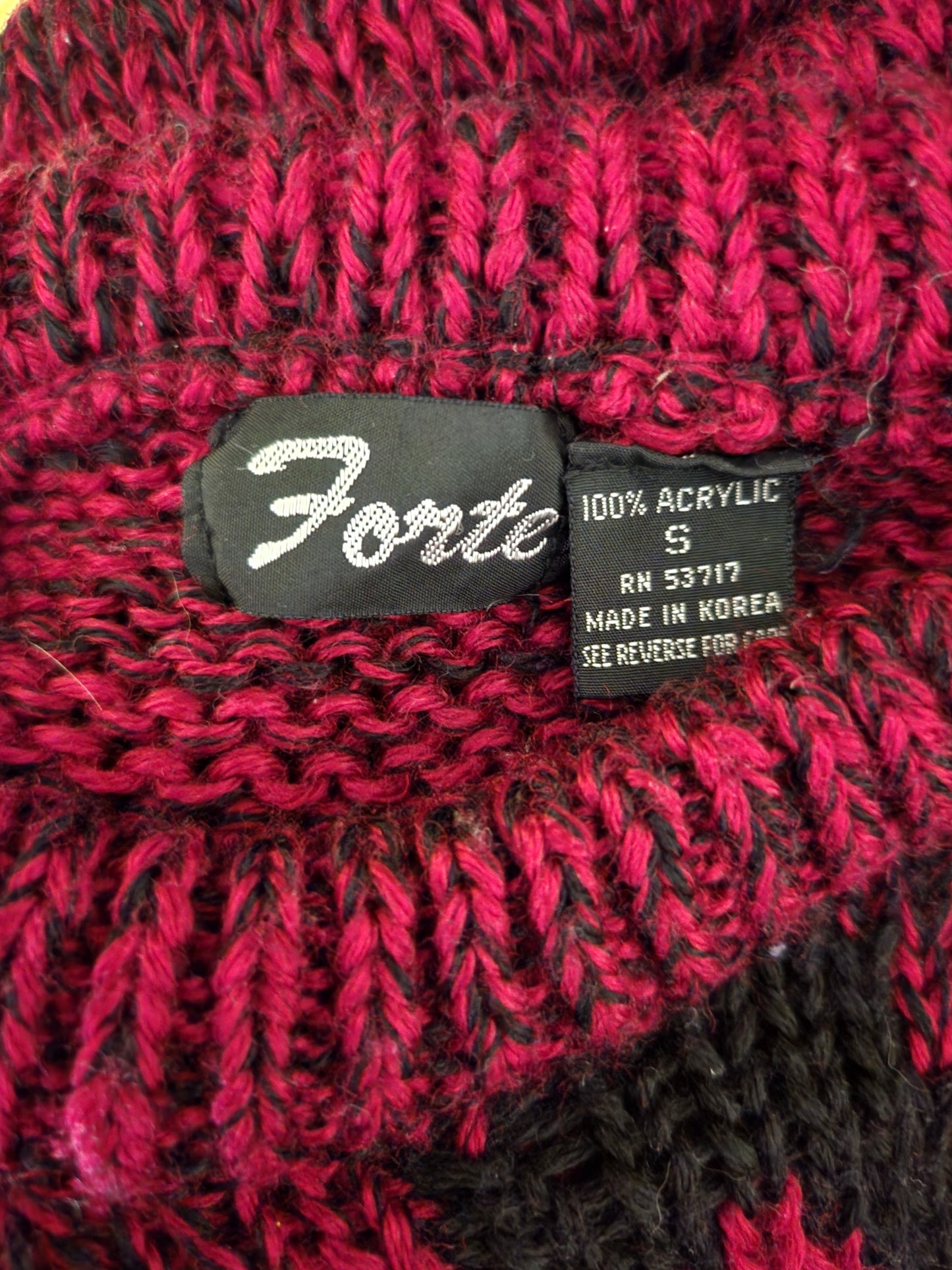 Vintage Red and Black Sweater by Forte