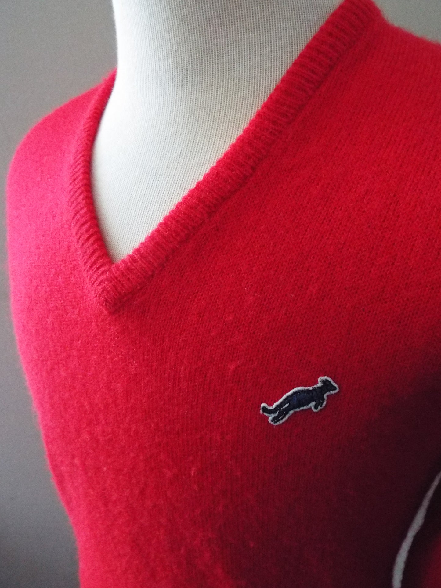 Vintage Long Sleeve Vee Neck Sweater by Down Under