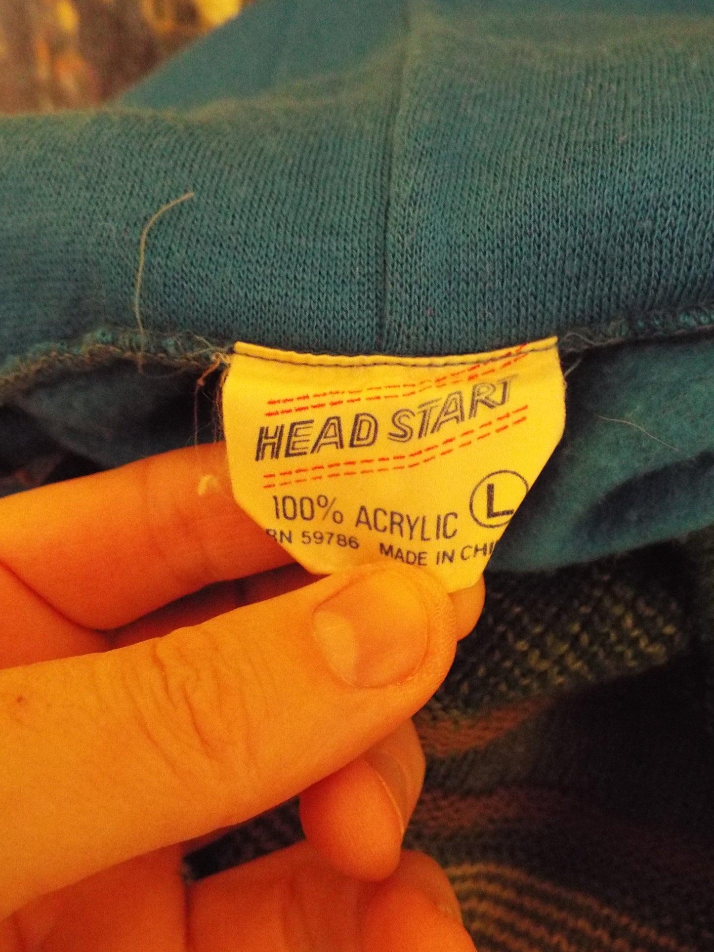Vintage Electric Blue Hoodie Sweatshirt by Head Start