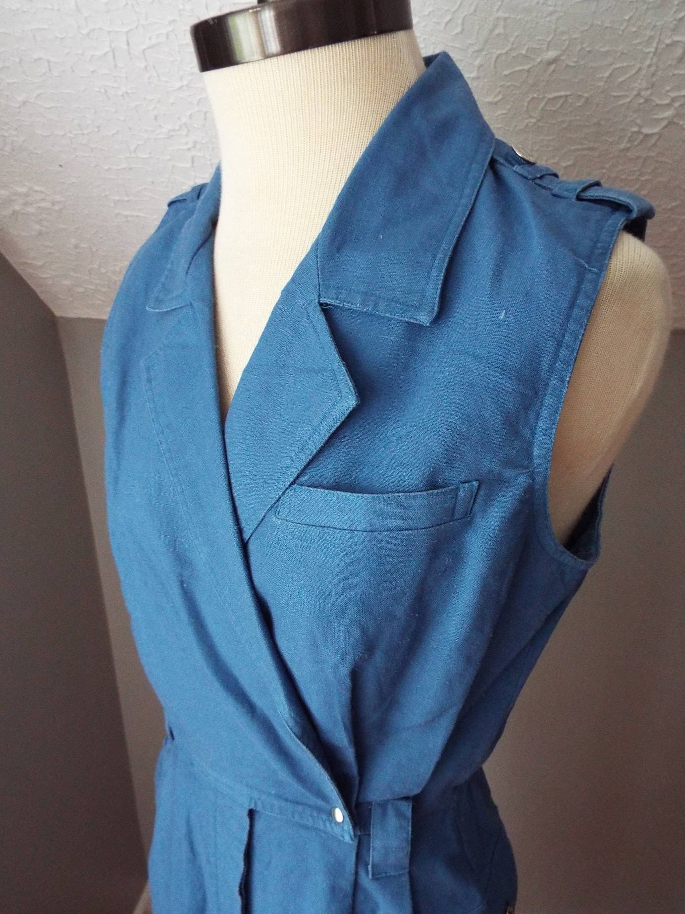 Vintage Sleeveless Wrap Dress by Gitano