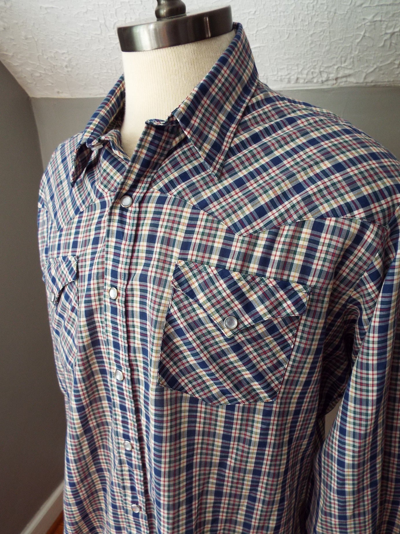Vintage Long Sleeve Western Snap Shirt by Arrow Western Wear