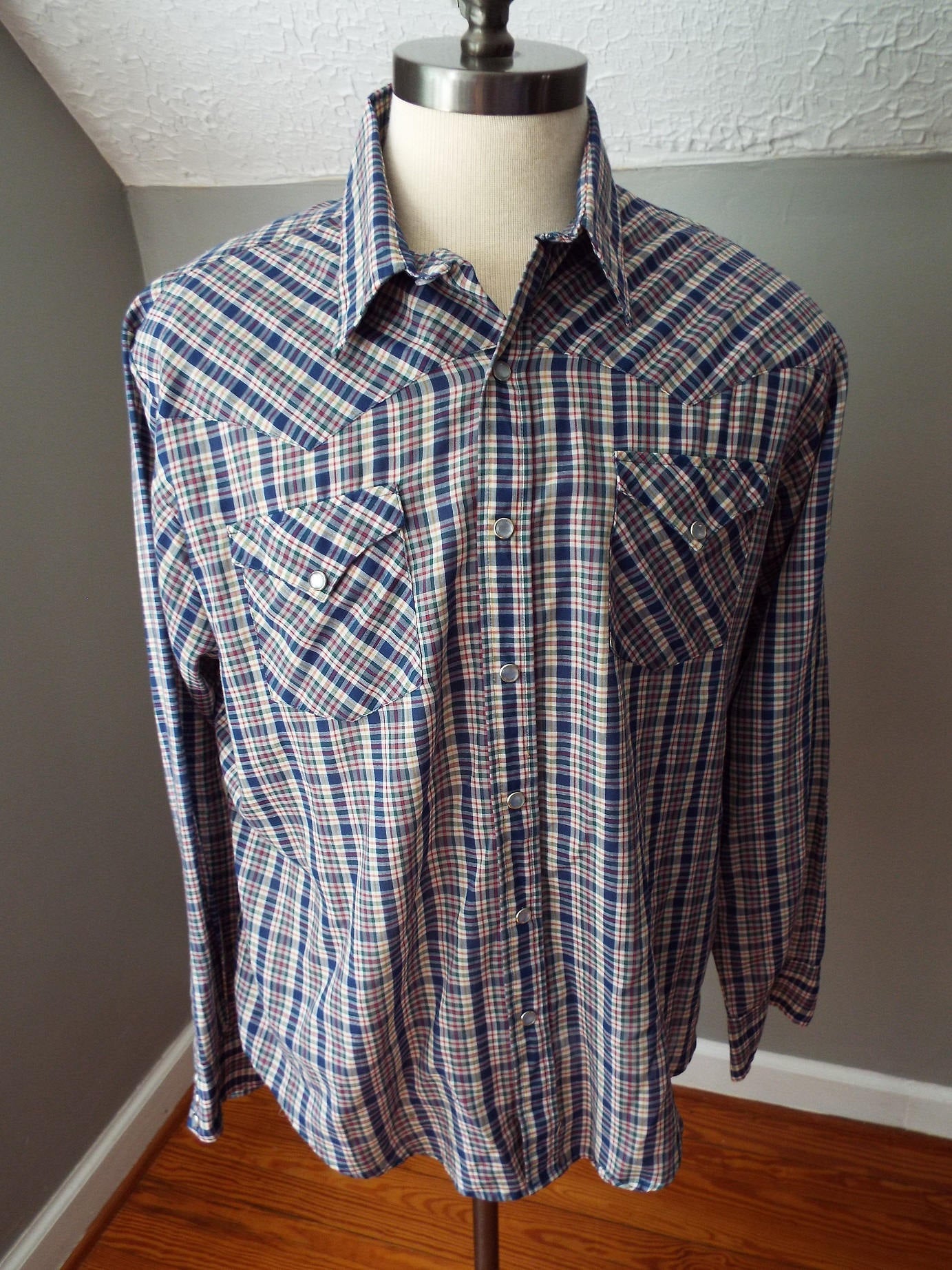 Vintage Long Sleeve Western Snap Shirt by Arrow Western Wear