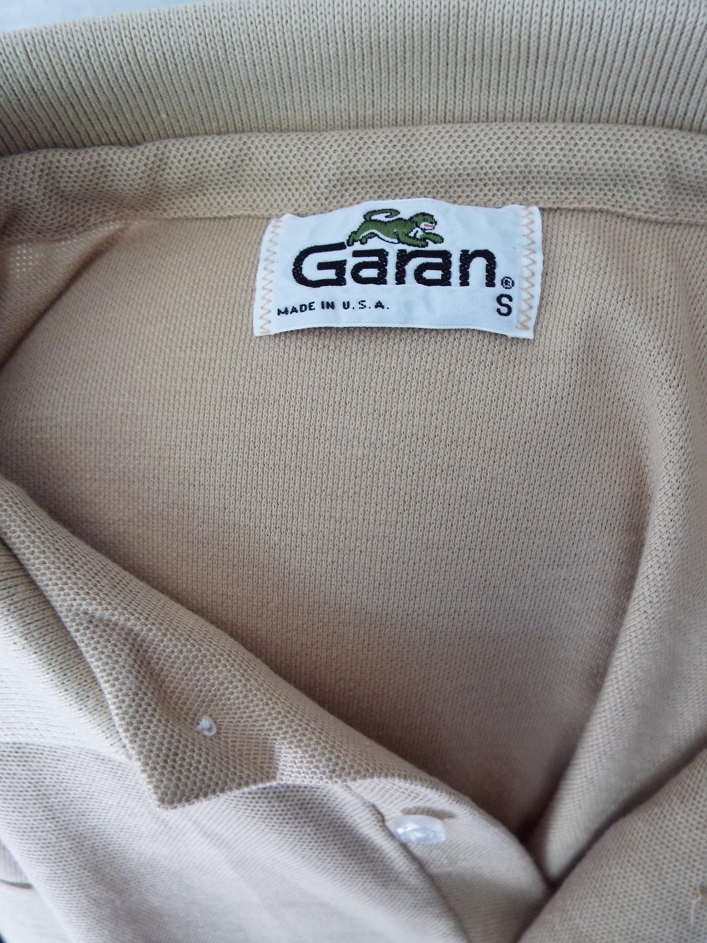 Vintage Short Sleeve Tan Polo Shirt by Garan