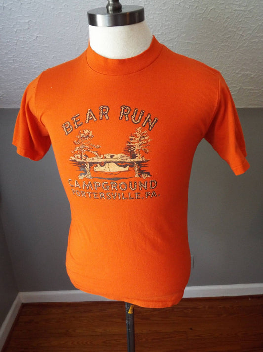 Vintage DEAD STOCK Short Sleeve Bear Run Campground T-Shirt by Collegiate Pacific
