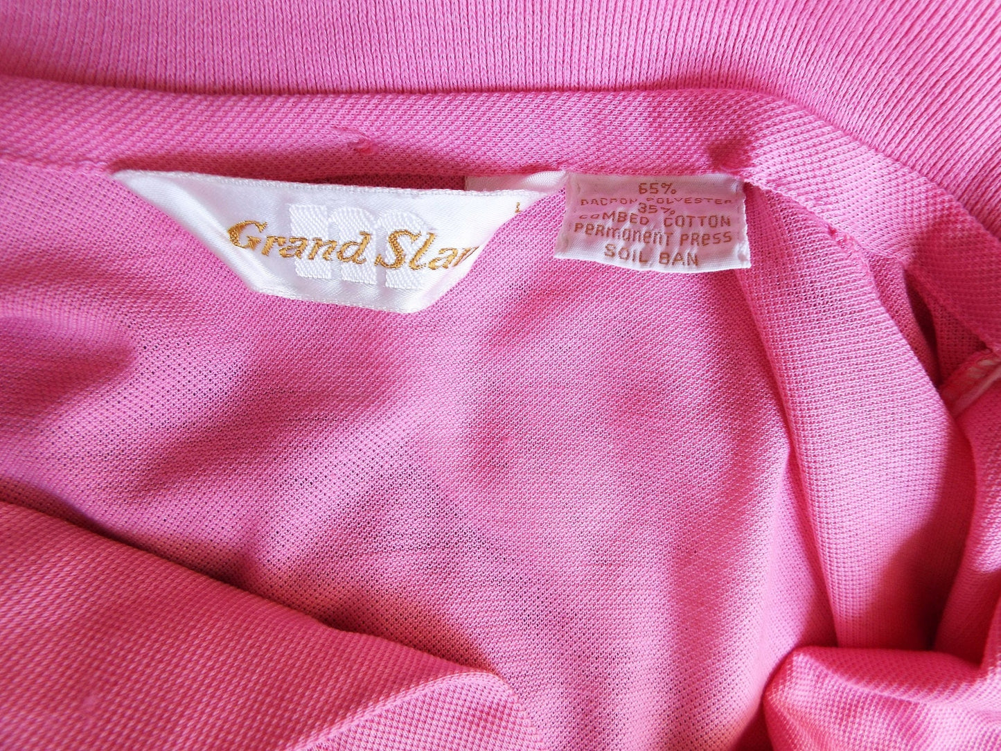Vintage Short Sleeve Pink Polo Shirt by Munsingwear