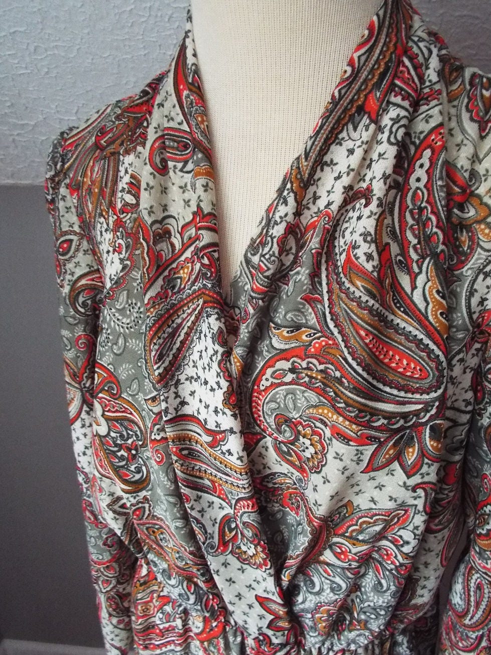 Vintage Long Sleeve Floral Print Dress