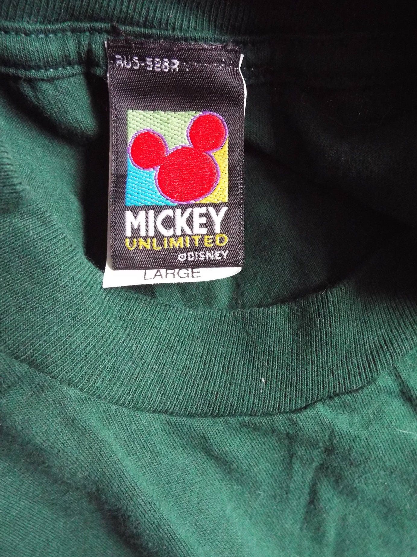 Vintage Short Sleeve Green Mickey Mouse Wildwood T Shirt by Velva Sheen