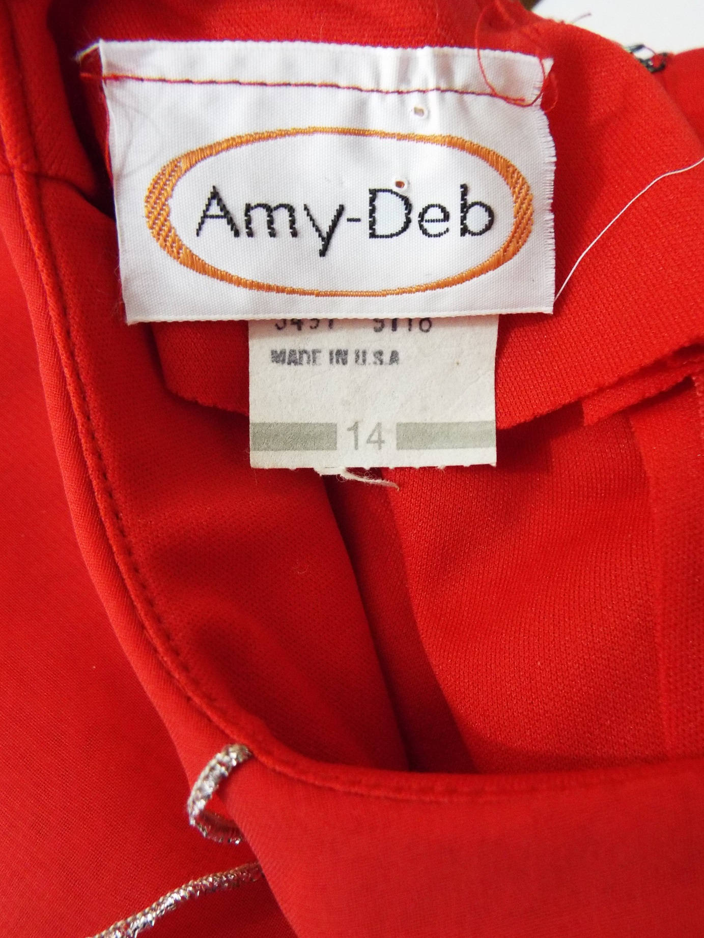 Vintage Long Sleeve UNWORN Red Dress by Amy Deb