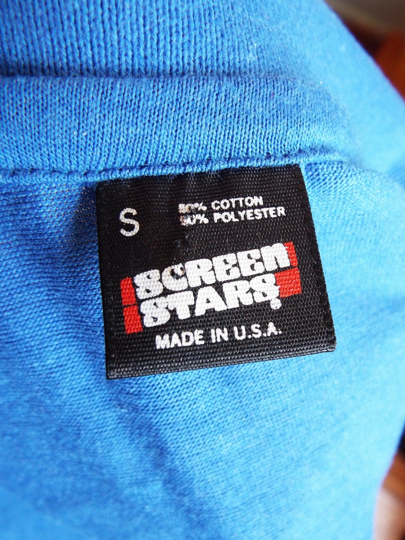 Vintage Short Sleeve Blue Polo Shirt by Screen Stars