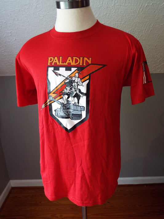 Vintage Red US Army Paladin Tank T Shirt by Jerzees