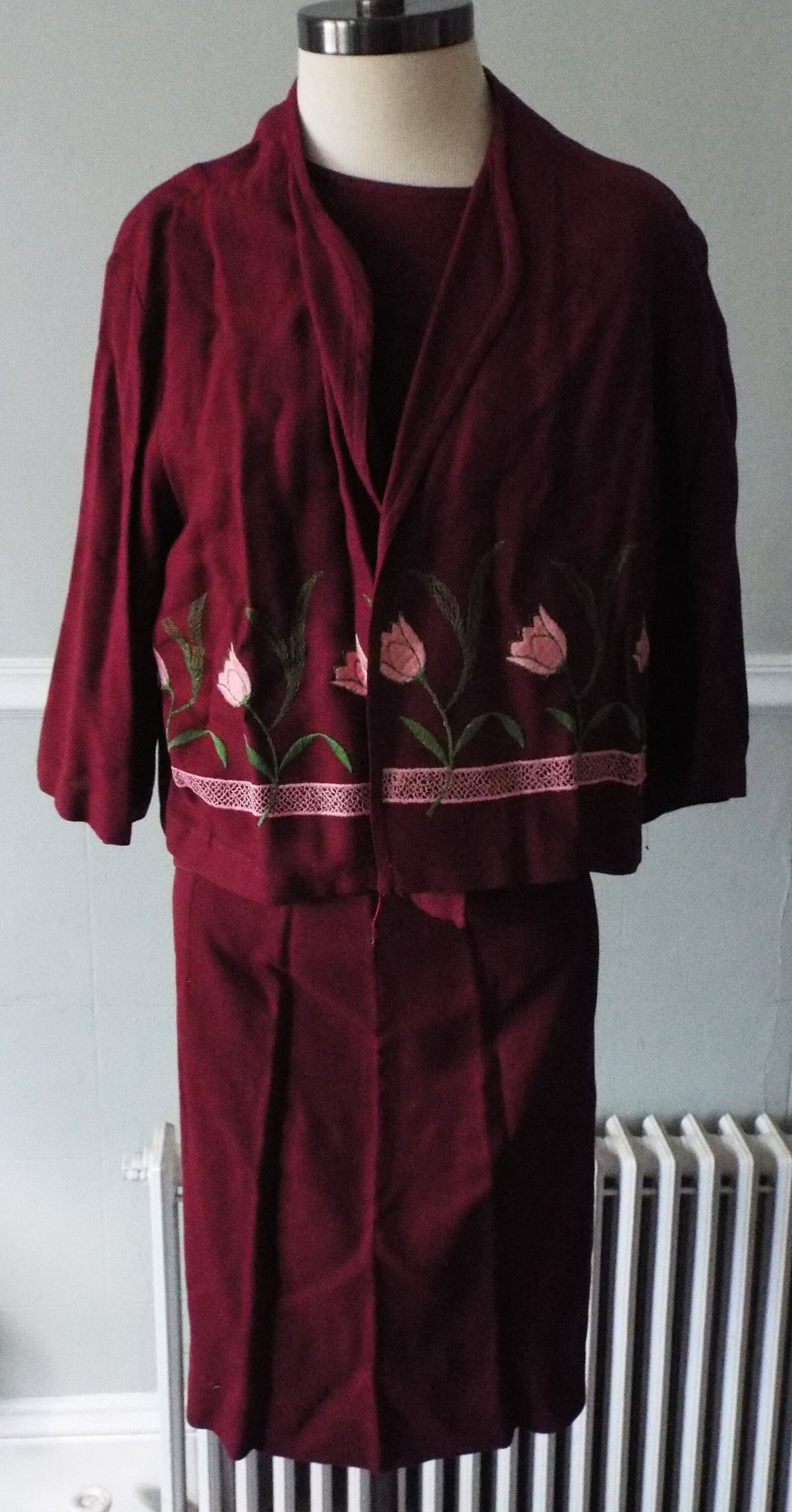 Vintage Handmade Skirt, Blouse, and Jacket Set