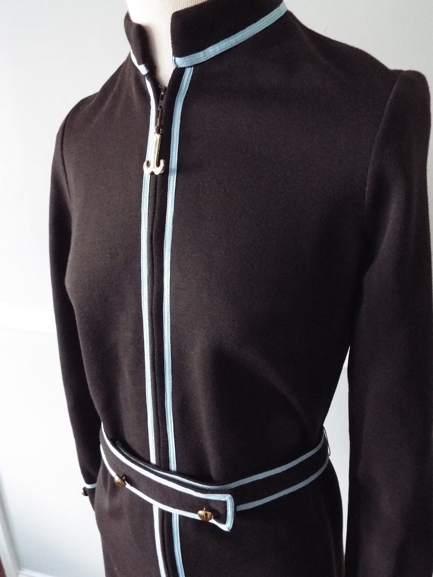 Vintage Long Sleeve Brown Dress