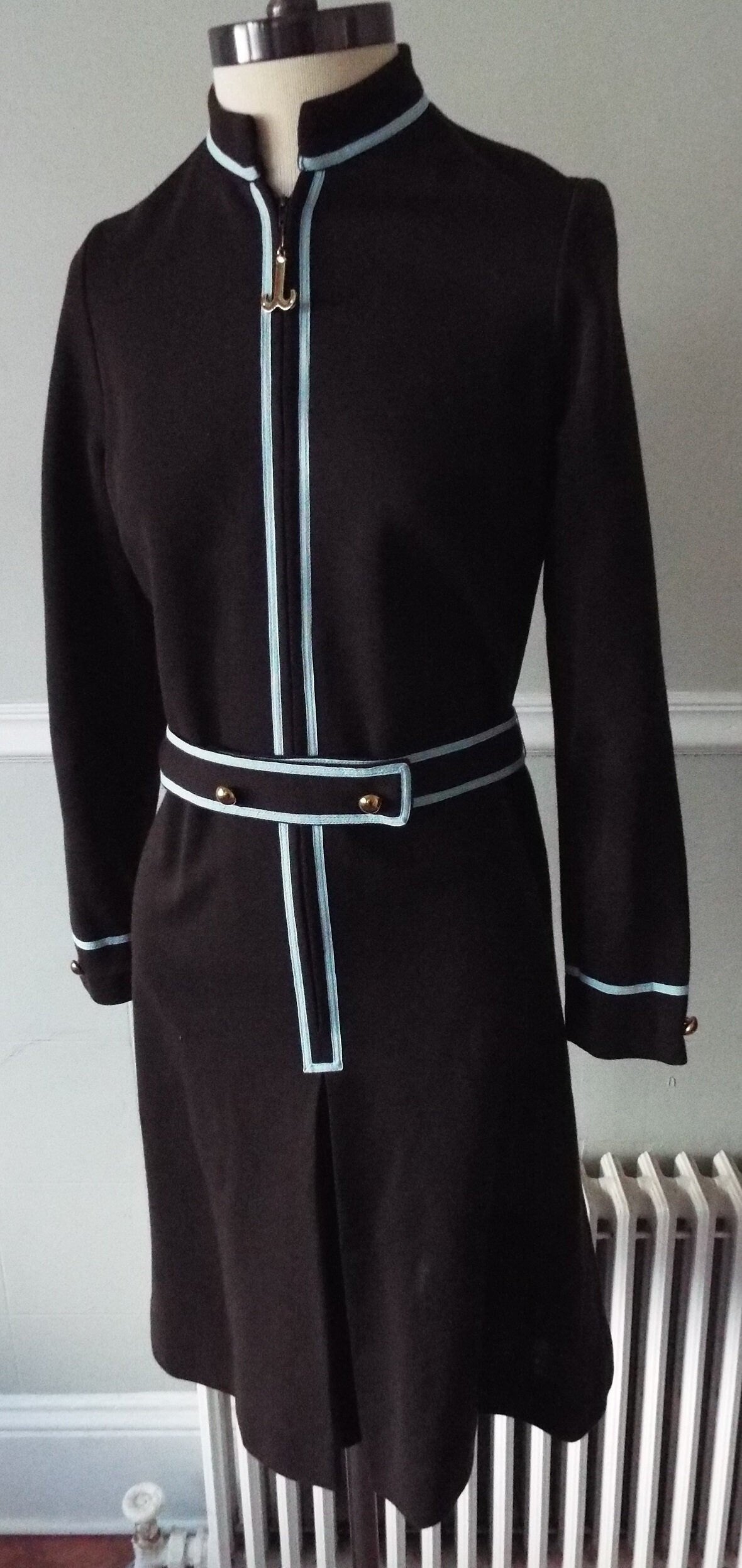 Vintage Long Sleeve Brown Dress