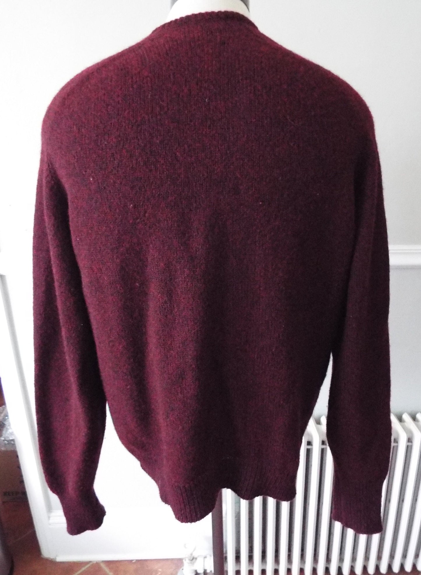 Vintage Maroon Long Sleeve Vee Neck Sweater by Jantzen