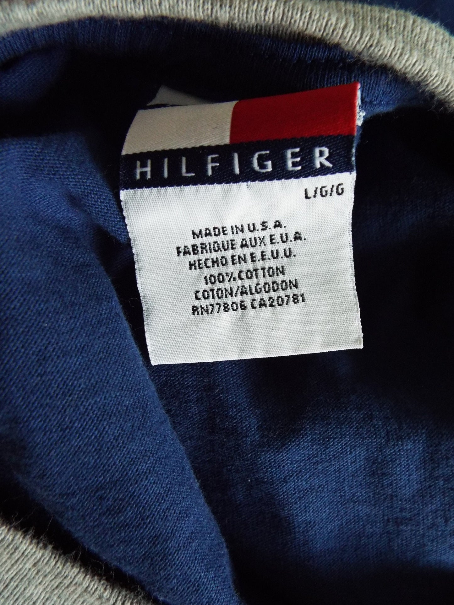 Vintage Blue Tommy Hilfiger Ringer T-Shirt