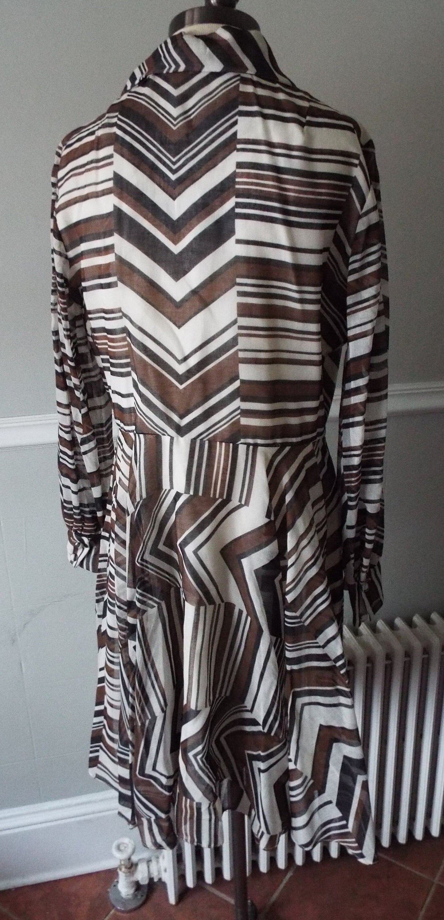 Vintage Long Sleeve Striped Dress by Jan Sue of California