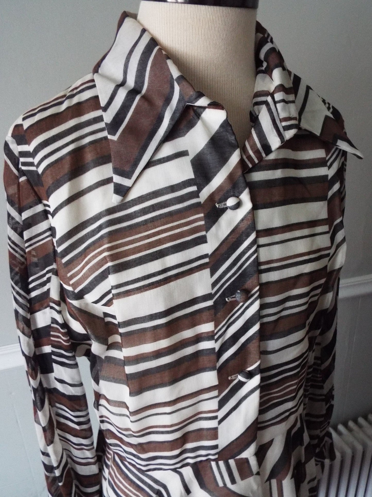Vintage Long Sleeve Striped Dress by Jan Sue of California