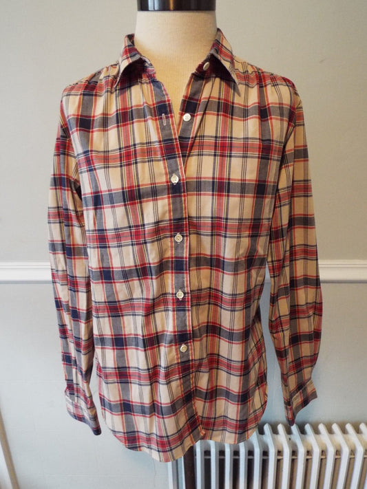 Vintage Long Sleeve Plaid Blouse by Levi Strauss and Co