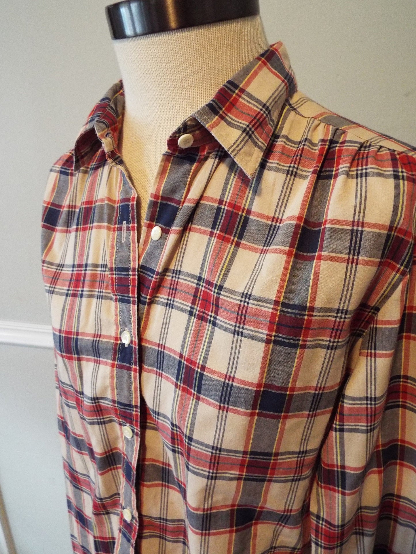 Vintage Long Sleeve Plaid Blouse by Levi Strauss and Co