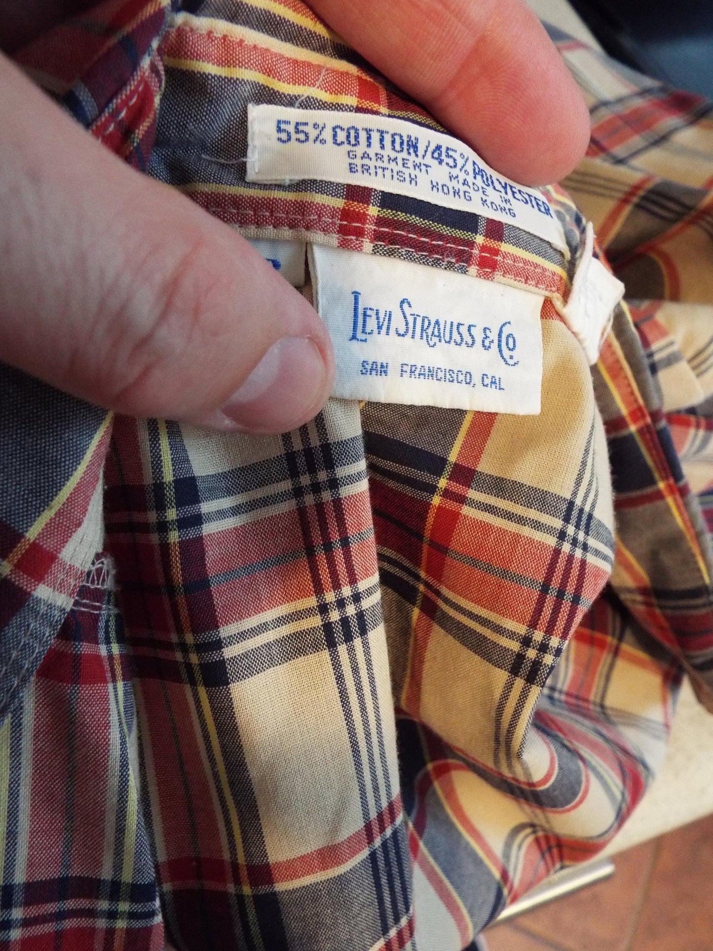 Vintage Long Sleeve Plaid Blouse by Levi Strauss and Co