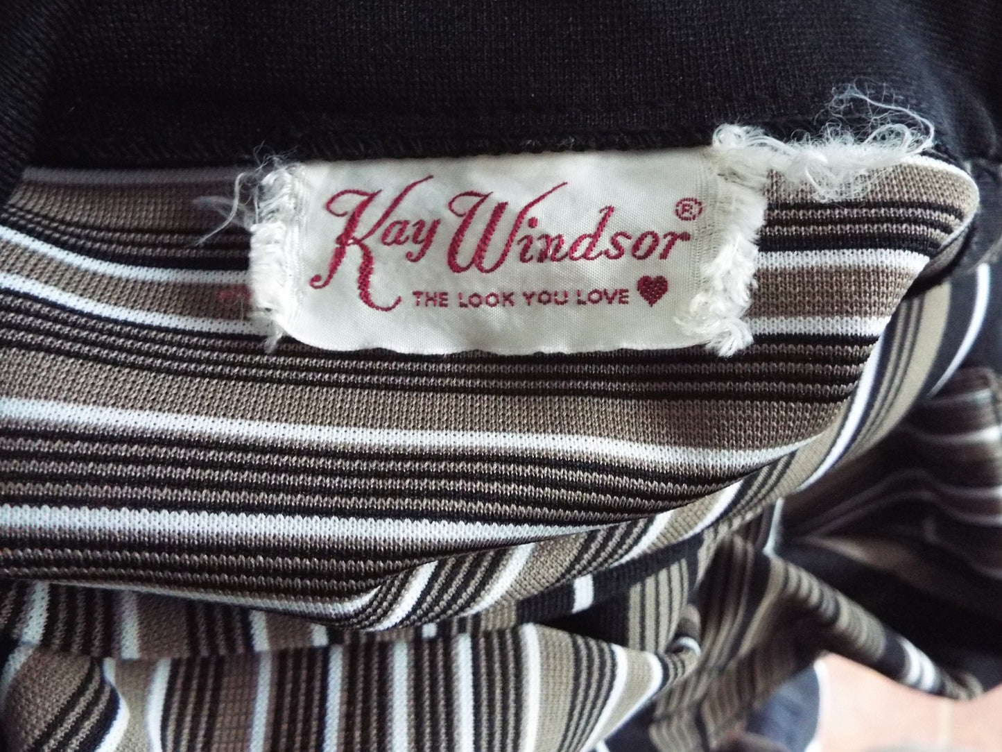 Vintage Long Sleeve Striped Dress by Kay Windsor