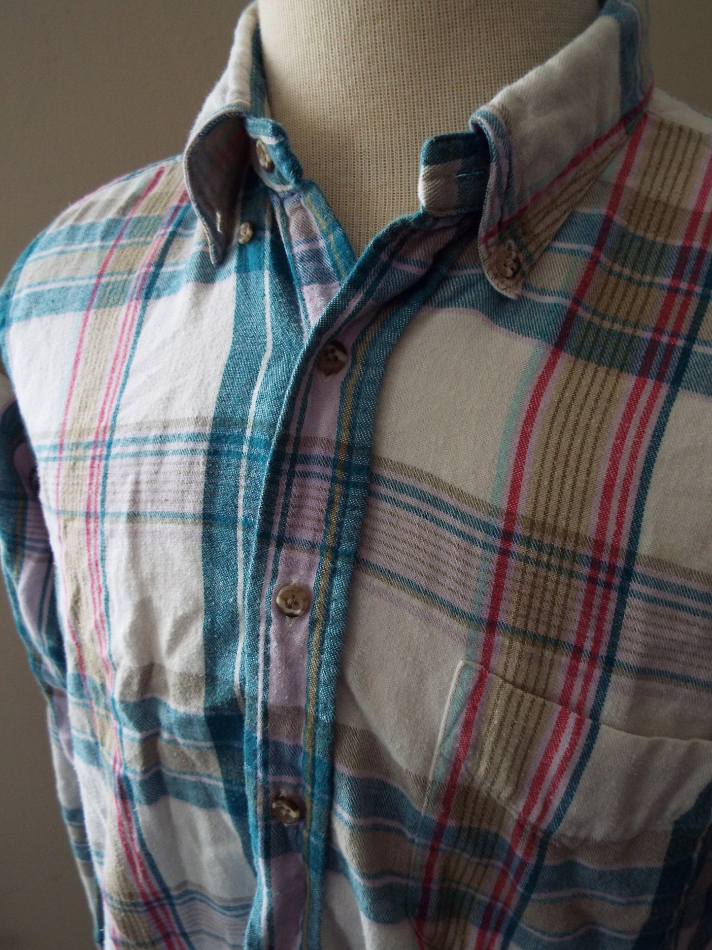 Vintage Long Sleeve Flannel Striped Shirt