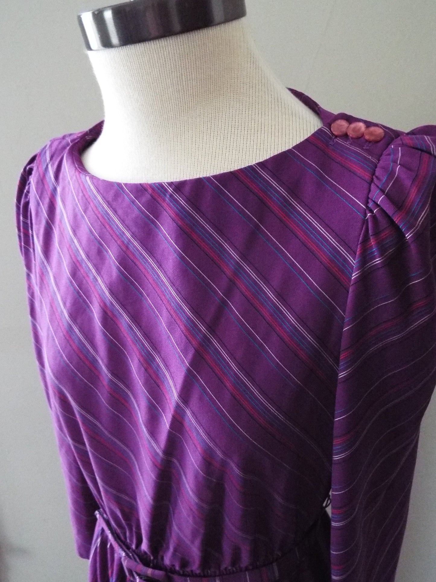 Vintage Long Sleeve Striped Dress by Sally Lou
