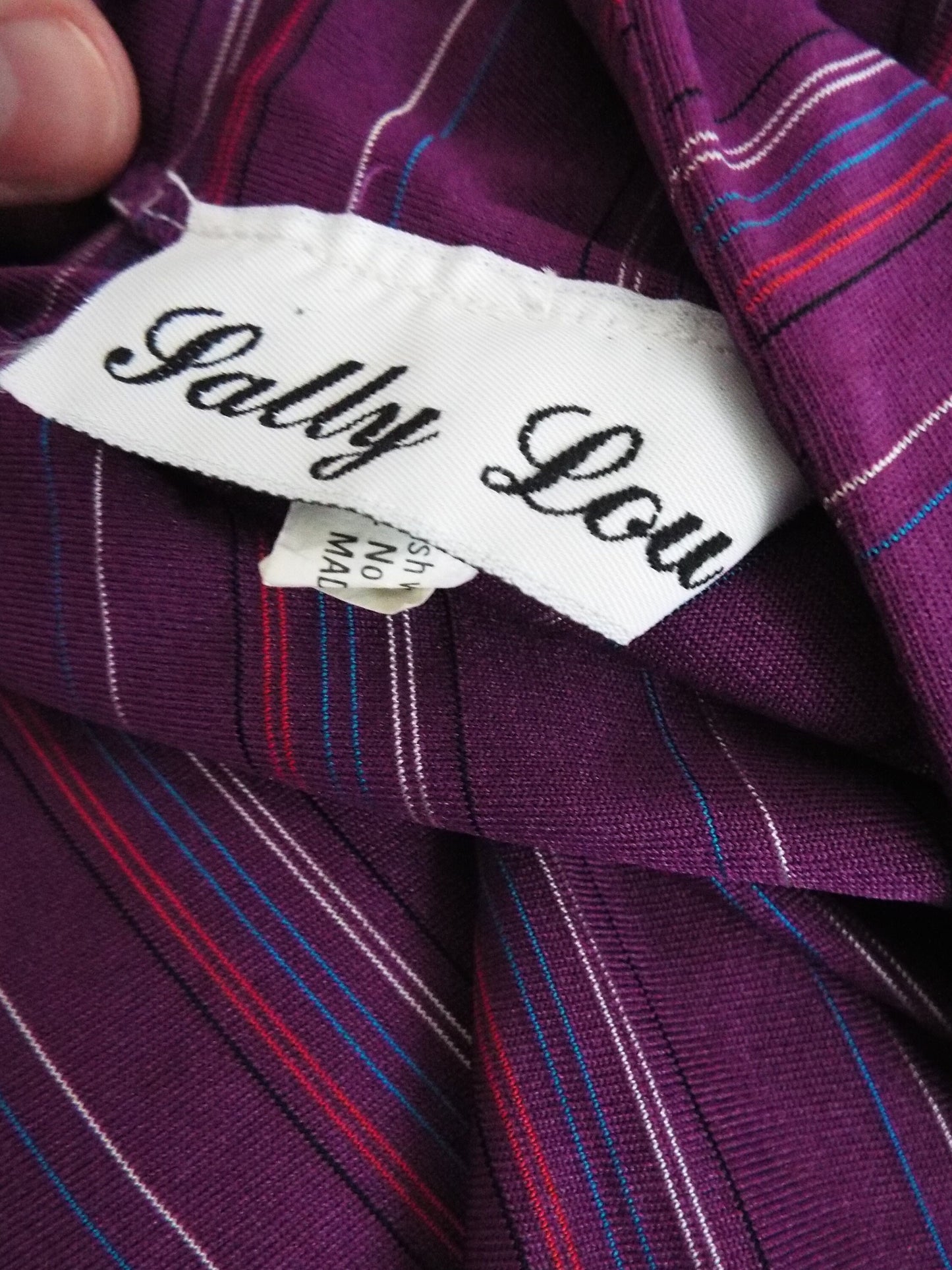 Vintage Long Sleeve Striped Dress by Sally Lou
