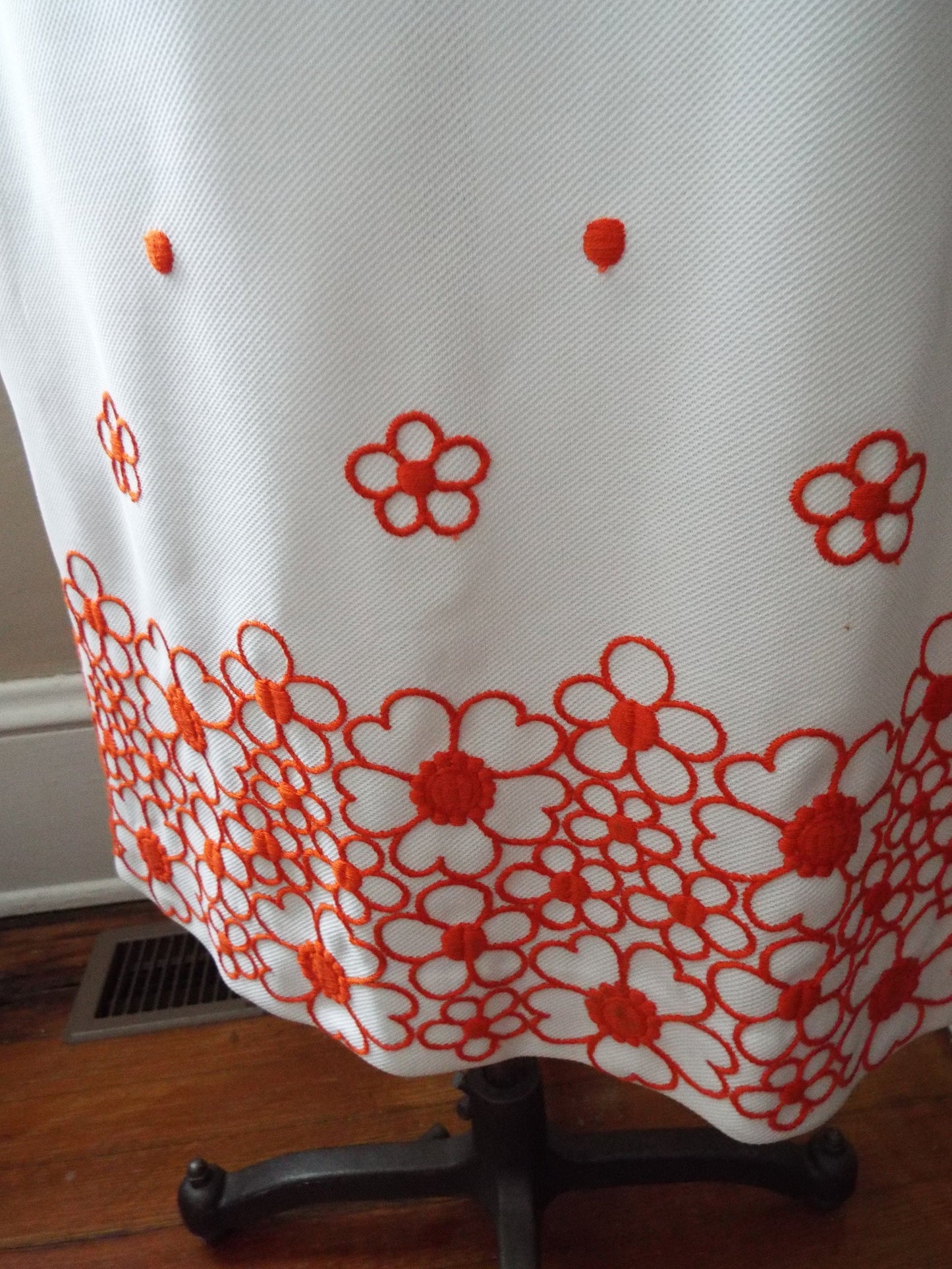 Vintage Sleeveless Orange Floral Dress by Mel Warshaw