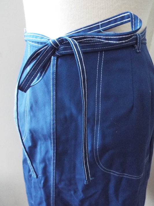 Vintage Blue Wrap Skirt by Koret