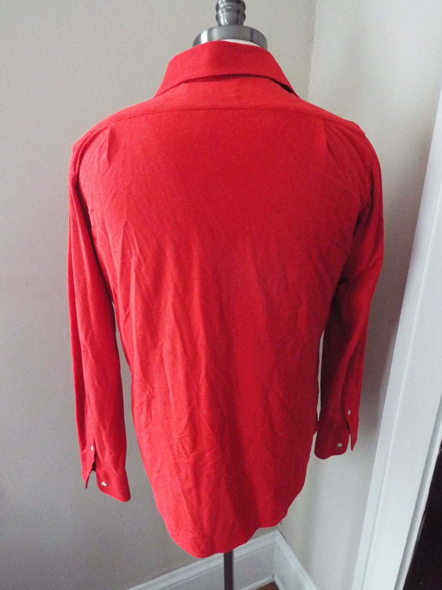 Vintage Long Sleeve Button Down Red Shirt by Sears Fieldmaster