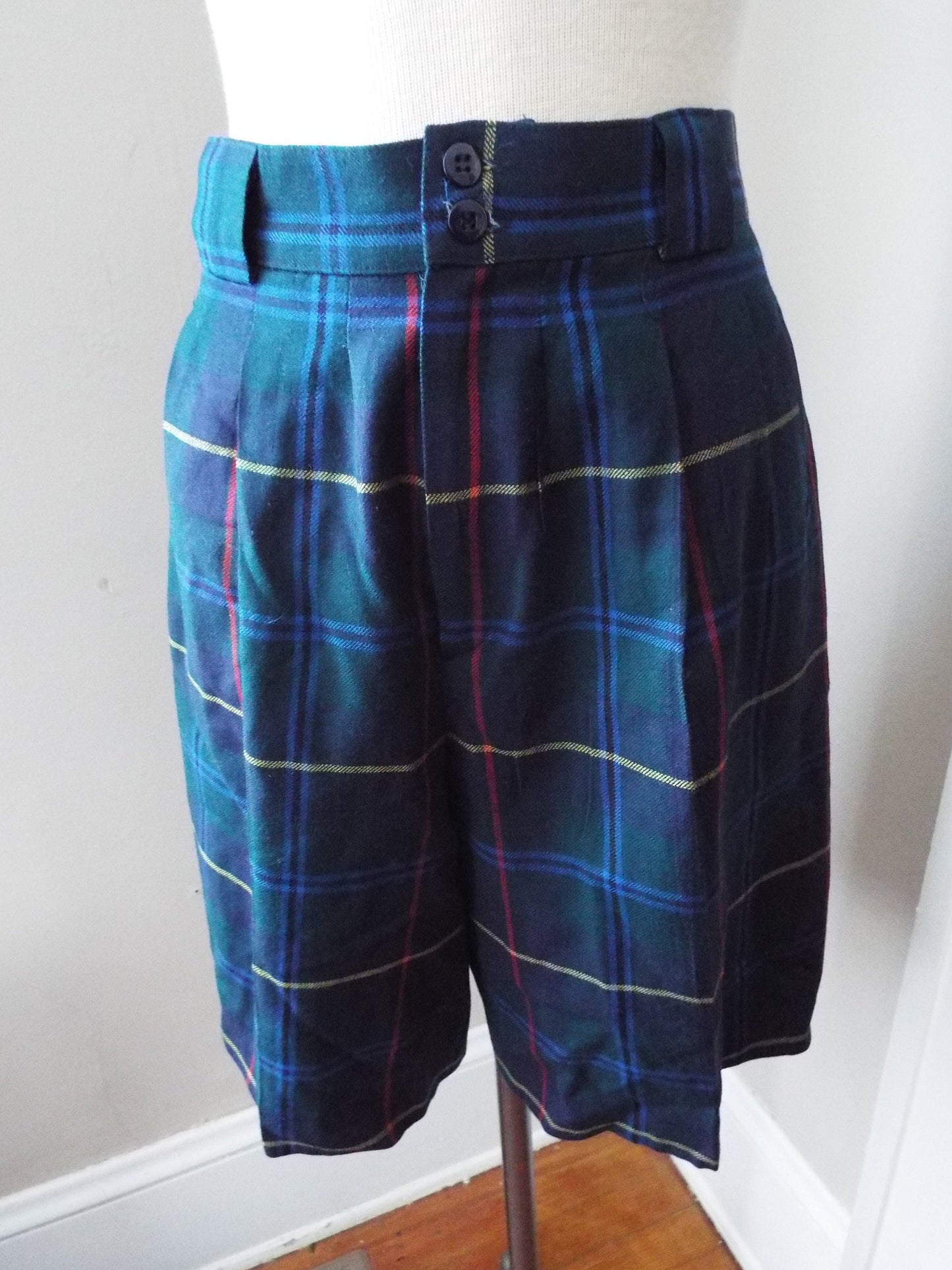 Vintage Plaid Tartan Shorts by Giorgio Sant'Angelo