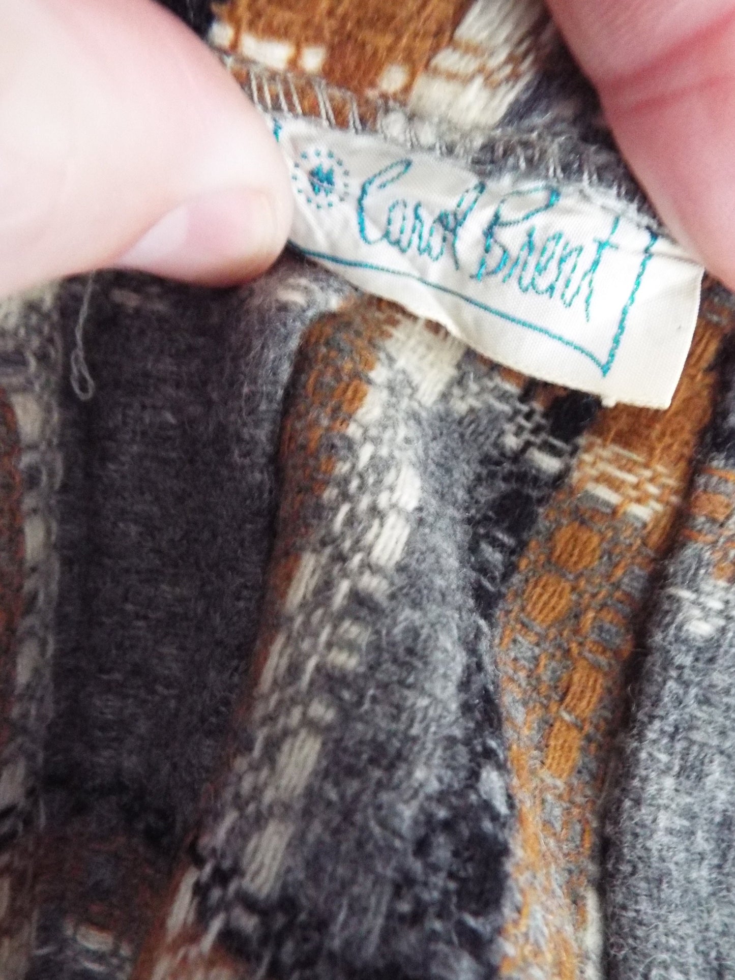 Vintage Pleated Plaid Gray Skirt by Carol Brent