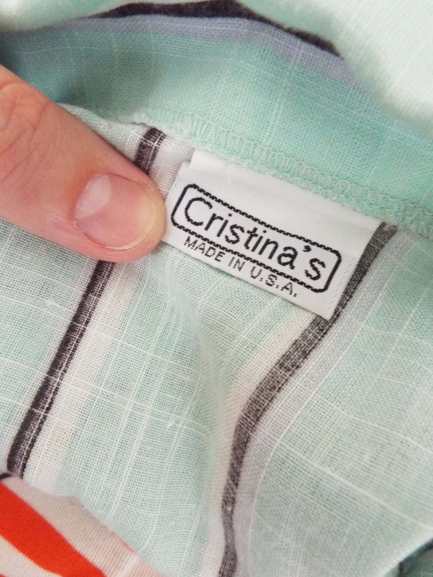 Vintage Long Sleeve Button Down Striped Blouse by Christina's