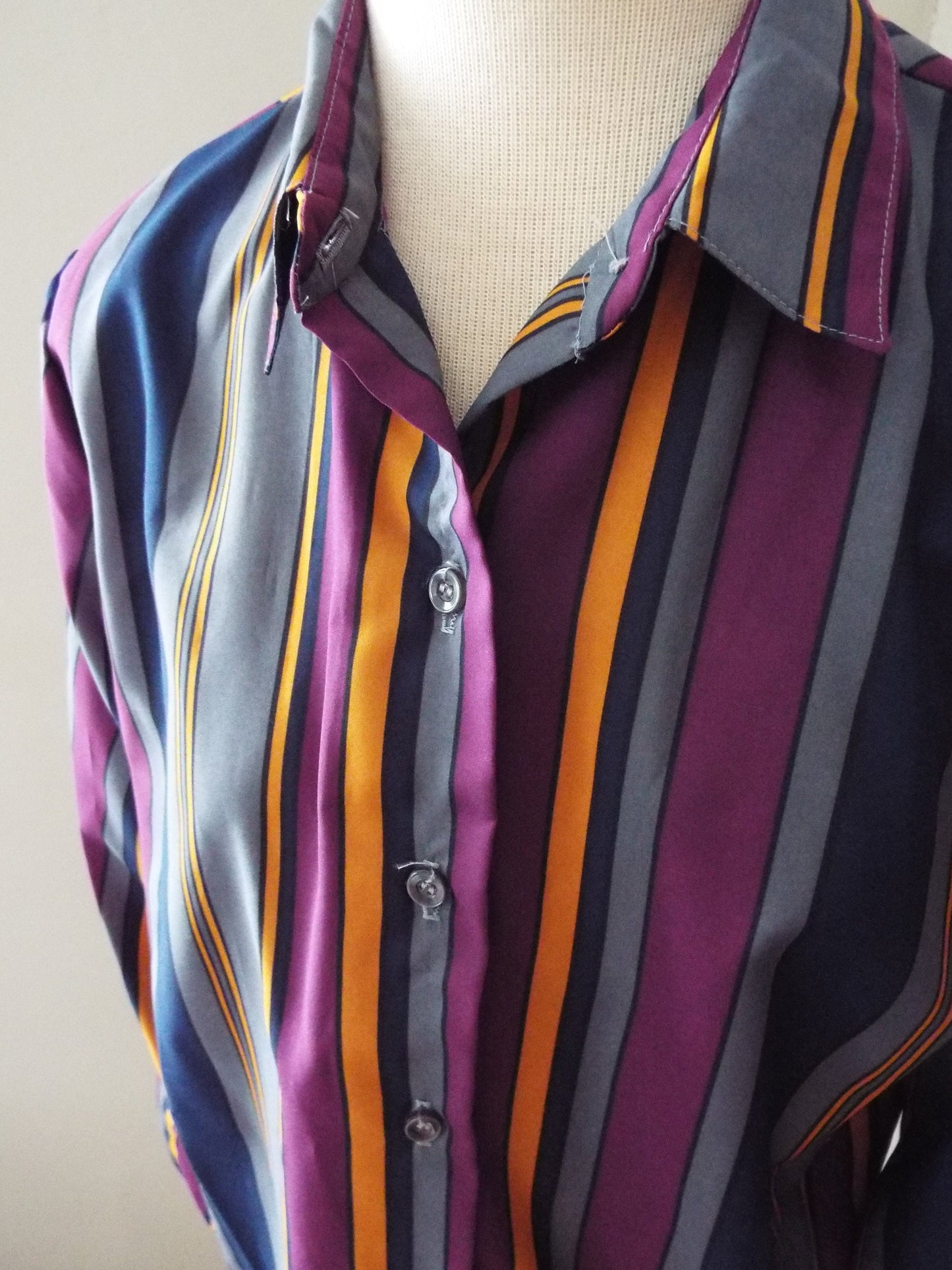 Vintage Long Sleeve Button Down Striped Blouse by Fresh Start