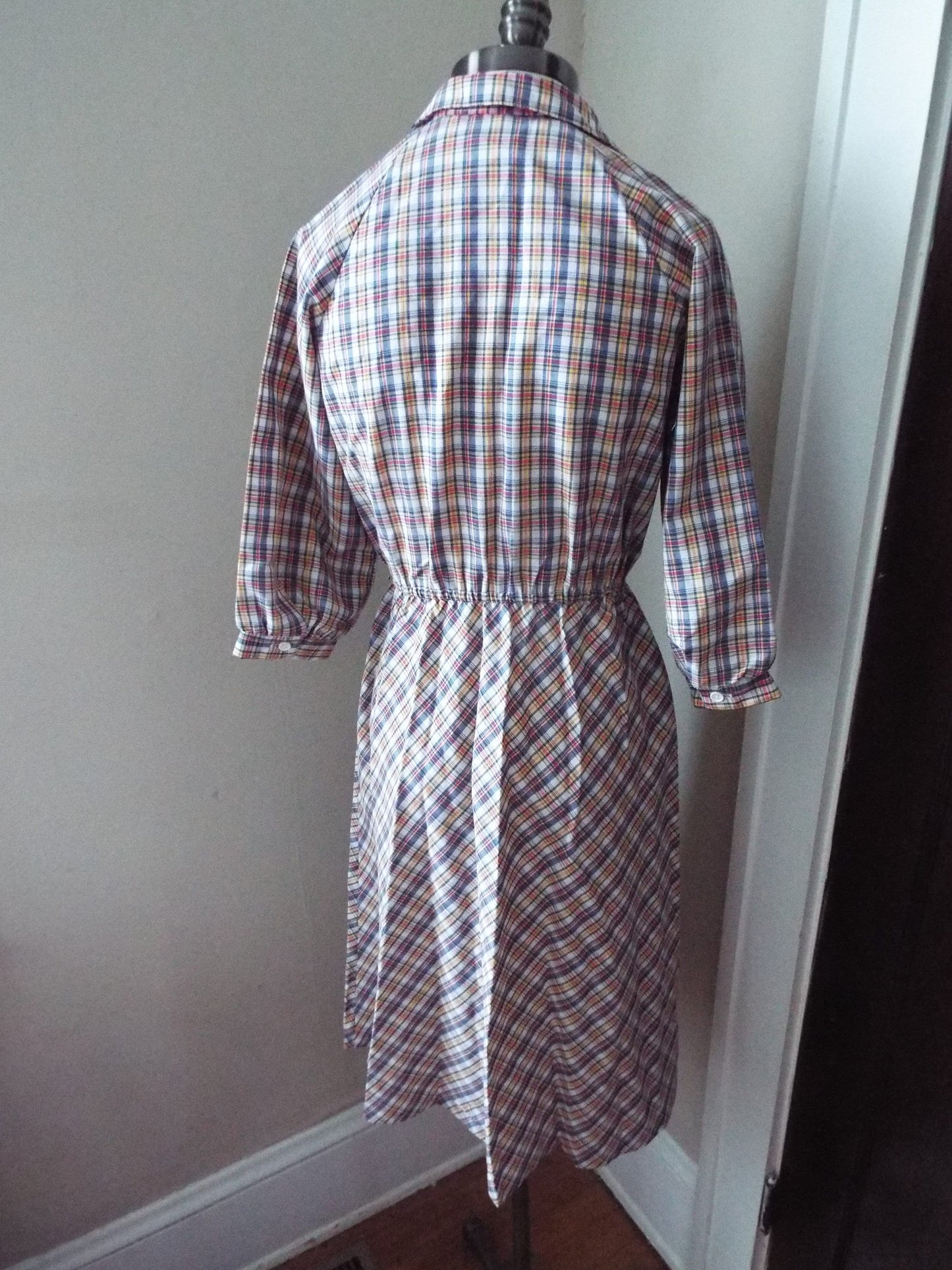 Vintage Long Sleeve Plaid Dress