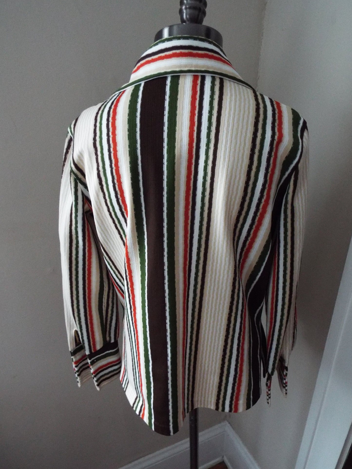 Vintage Long Sleeve Striped Blouse