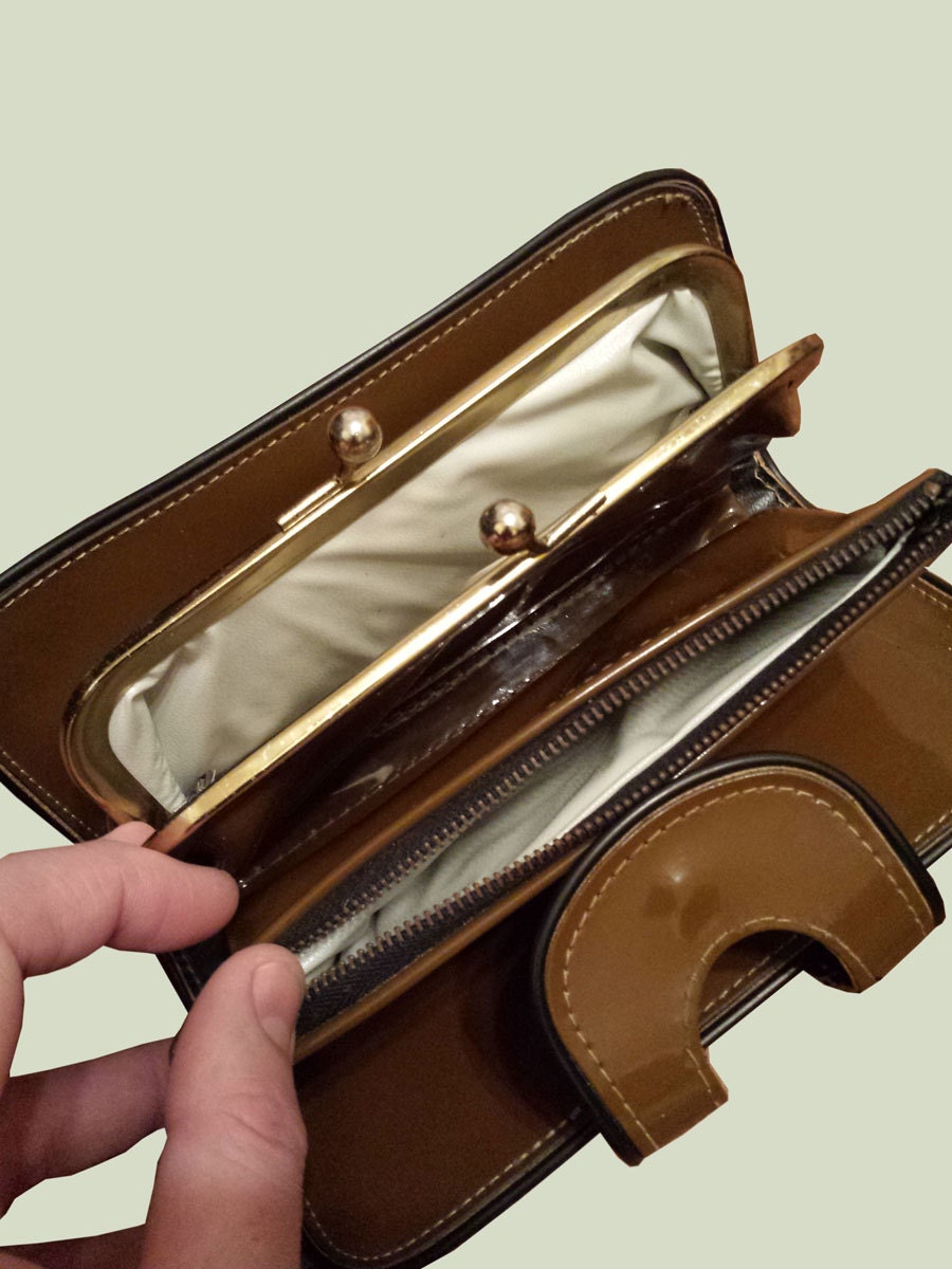 Vintage Brown Vinyl Wallet for Her