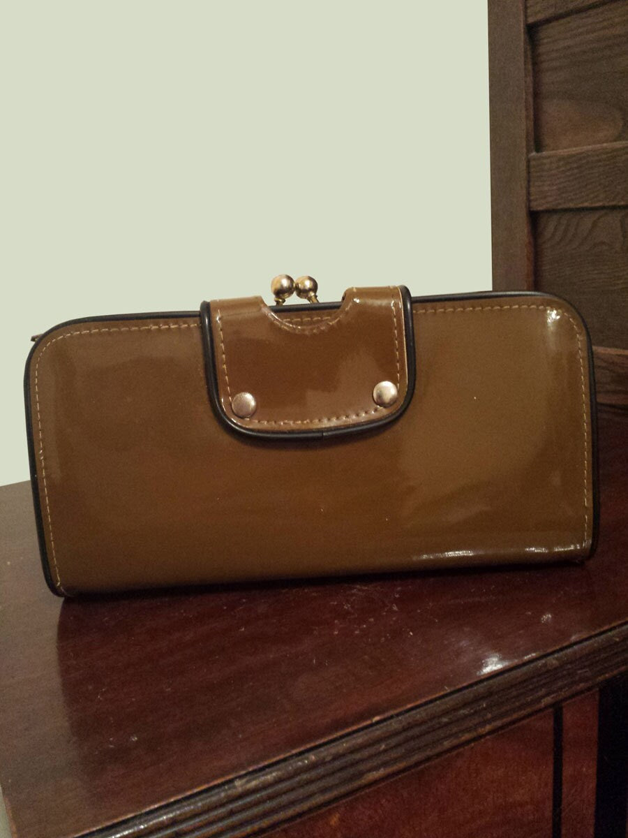 Vintage Brown Vinyl Wallet for Her