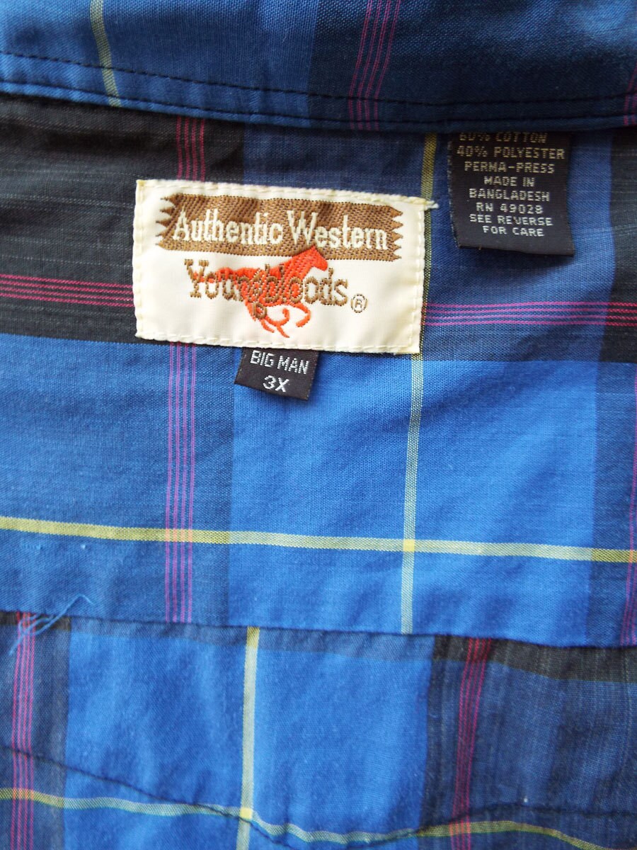 Vintage Long Sleeve Western Snap Shirt For the Large Man by Authentic Western Youngbloods