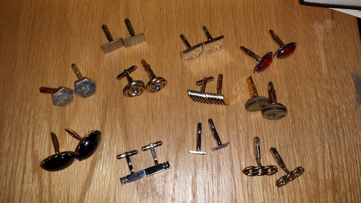 Lot of Vintage Cuff Links. 11 Pairs from the 1950s and 60s