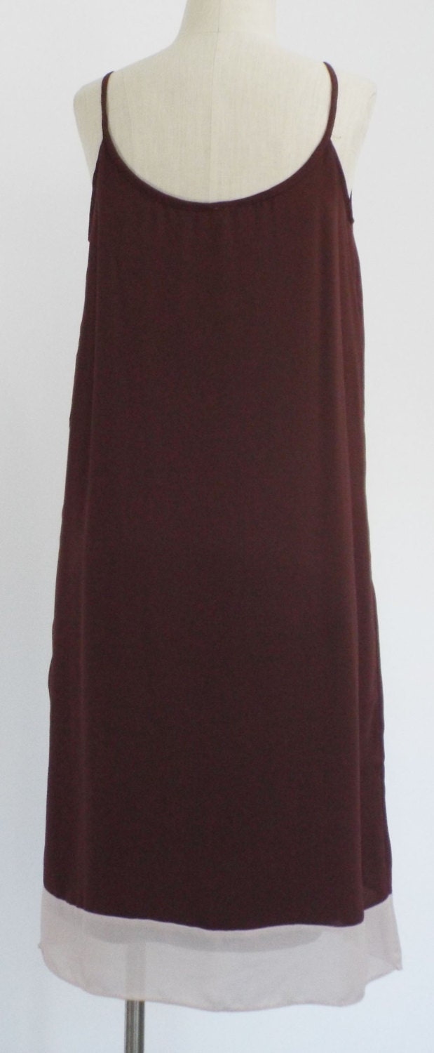 Vintage Sleeveless Brown Pleated Dress