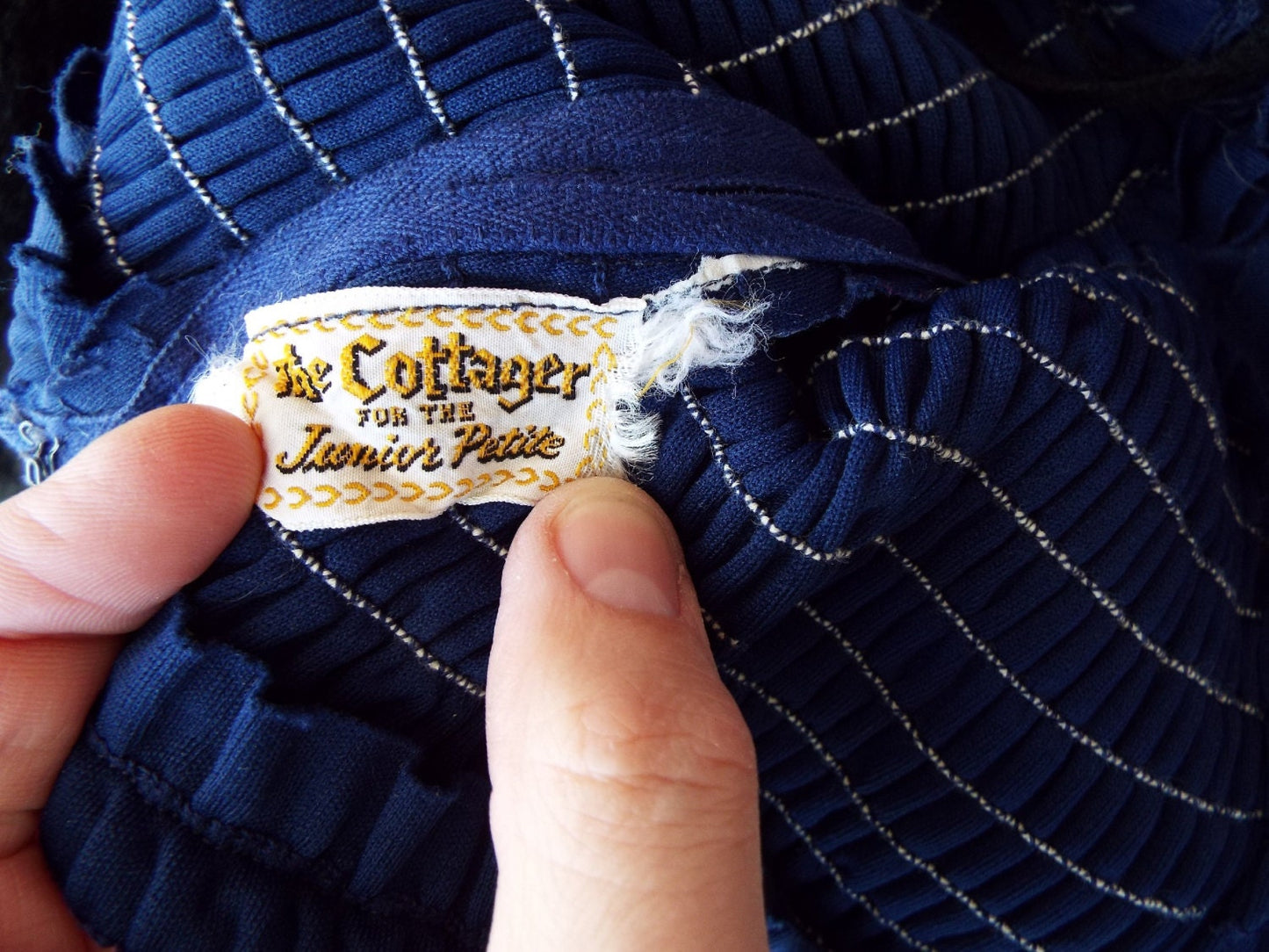 Vintage Sleeveless Blue Dress by The Cottager for the Junior Petite