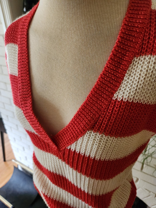 Vintage Sleeveless Striped Sweater by Joyce