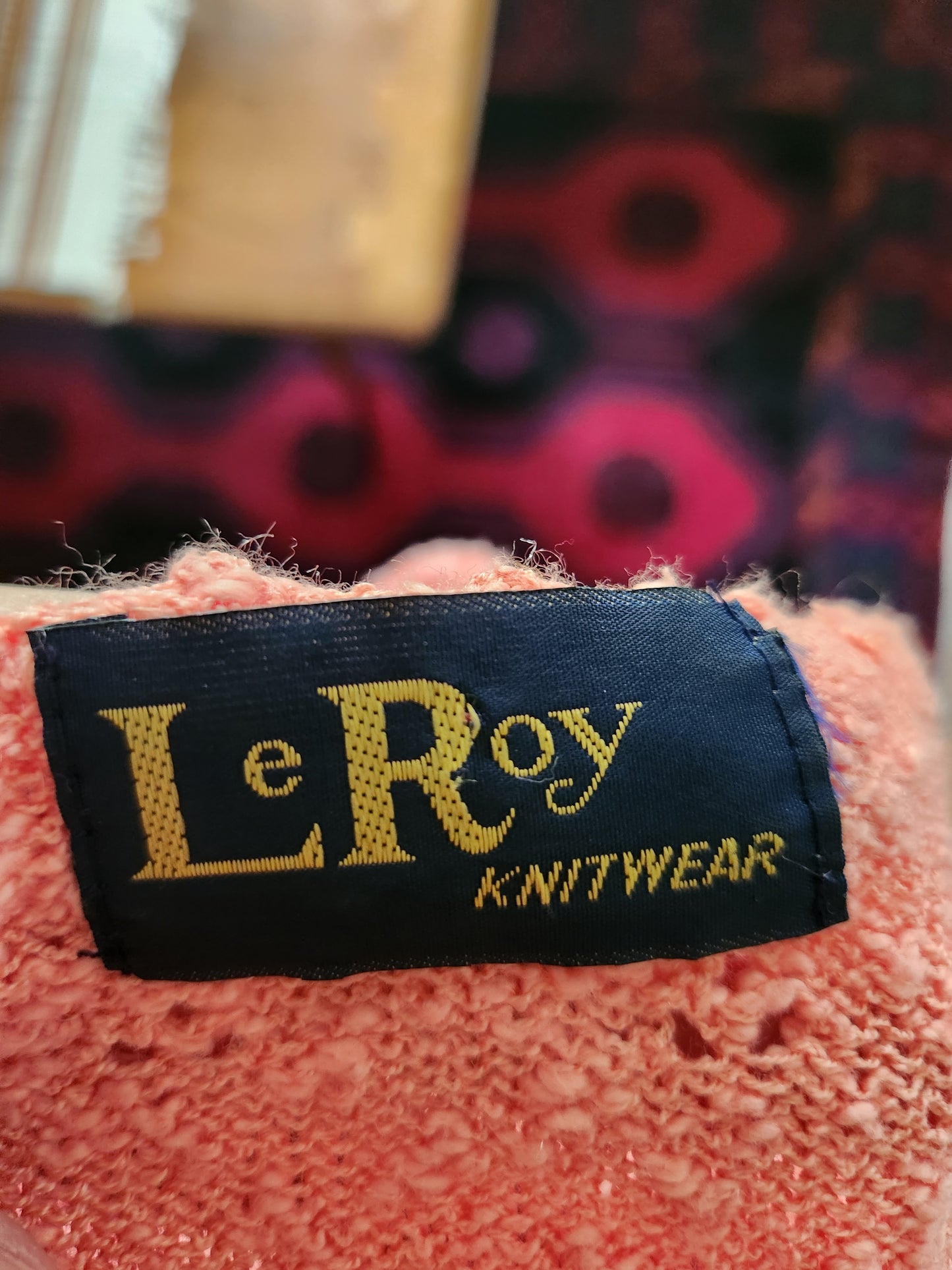 Vintage Pink Short Sleeve Sweater by Le Roy Knitwear